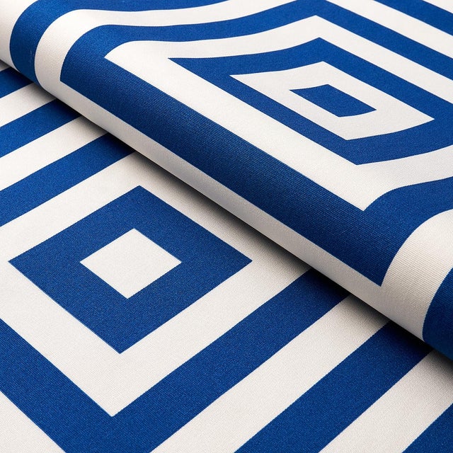 Schumacher SAMPLE - Schumacher Roxbury Indoor/Outdoor Fabric In Navy For Sale - Image 4 of 4