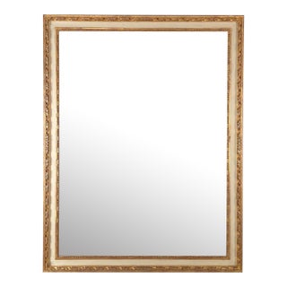 Vintage Italian Gilt and Painted Frame With Later Mirror, Italy Circa 1950 For Sale