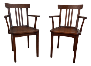 Set of Oak Bridge Armchairs, 1950s