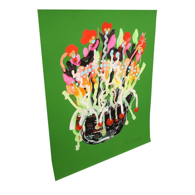 This vibrant artwork captures Paul Kostabi's distinctive style - bold, colorful, dynamic and striking. Its expressive...