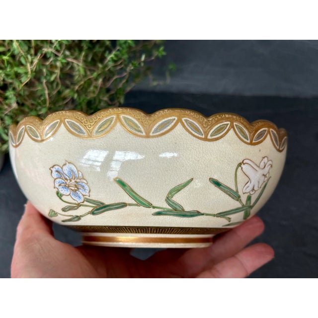 Antique Satsuma Japanese Ceramic Bowl For Sale - Image 10 of 12
