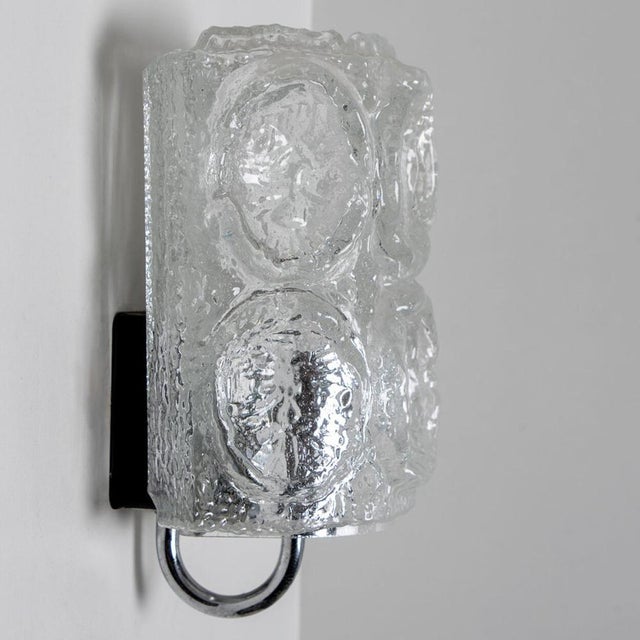 Clear Chrome Glass Wall Light by Helena Tynell for Limburg, 1960 For Sale - Image 8 of 18
