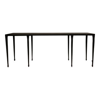Silviano Rectangular Black Iron and Steel Console Table Crate & Barrel For Sale