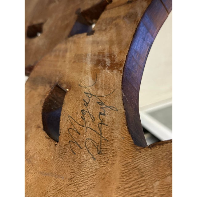 1990s Large 60in Ornate Carved Wood Wall Mirror For Sale - Image 5 of 11