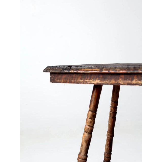 Brown Antique Claw and Ball Foot Side Table For Sale - Image 8 of 11