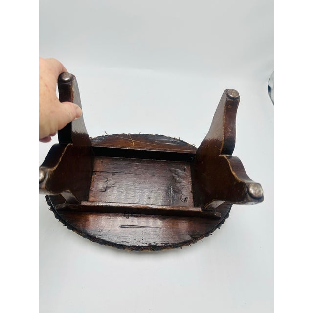 Traditional Antique Needlepoint Footstool For Sale - Image 3 of 5