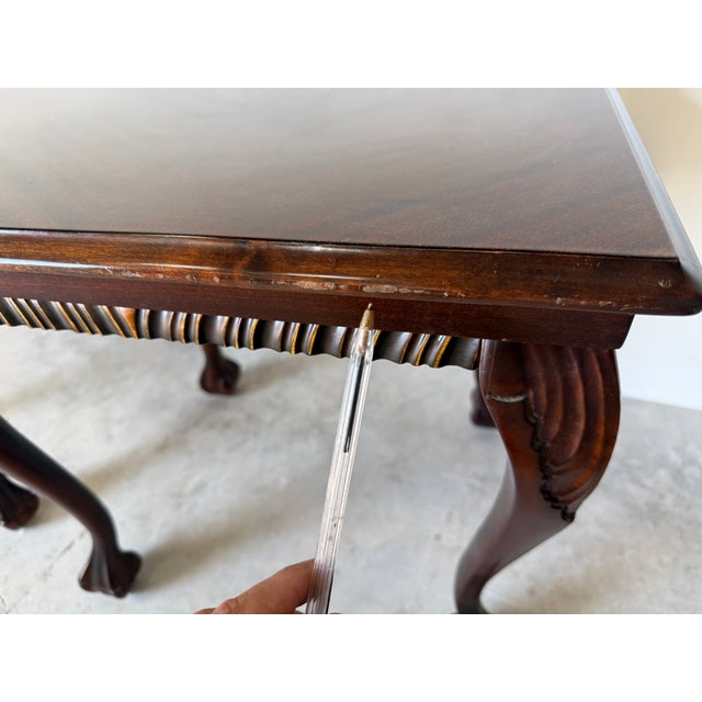 Pair of Vintage Georgian Style Mahogany Wooden Nightstands With Carved Claw Feet For Sale - Image 17 of 17