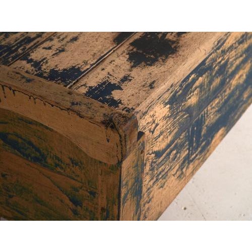 Antique Blue-Painted Pine Chest, Central Europe, 1870 For Sale - Image 3 of 14