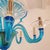 1980s Venini Style Blue Murano Glass Neoclassical Chandelier For Sale - Image 12 of 12