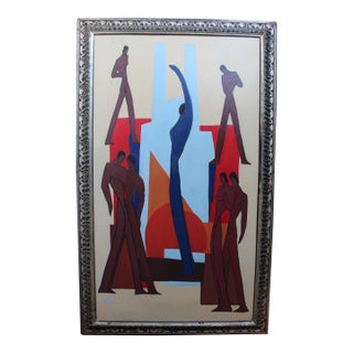 Vintage Figurative Abstract Nudes Painting For Sale
