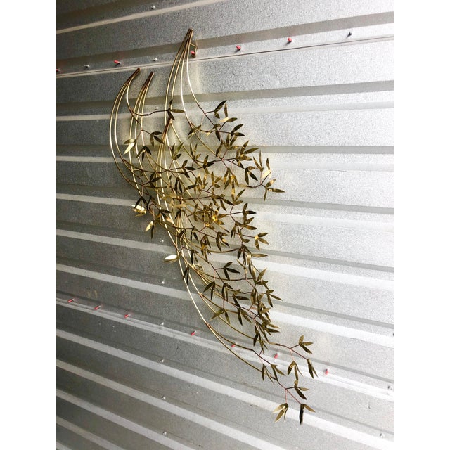 Curtis Jere Signed Brass Bamboo Leaf Wall Sculpture Chairish