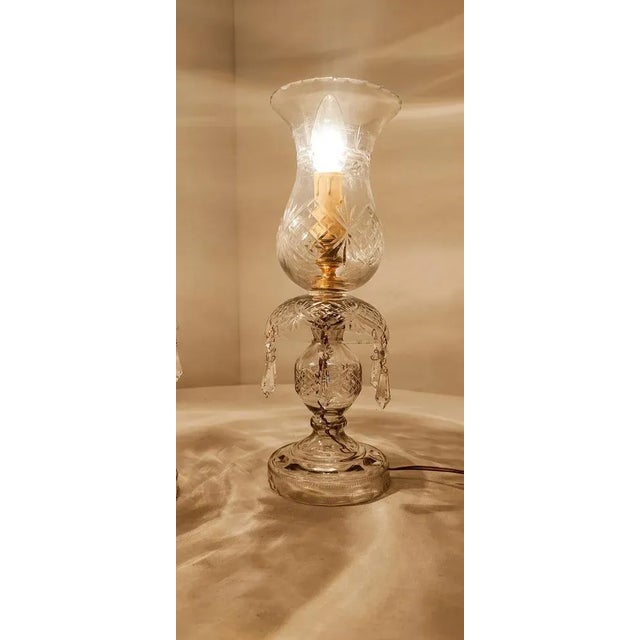 1960s Crystal Table Lamps, France, 1940s, Set of 2 For Sale - Image 5 of 12
