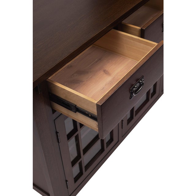 (Micheal's Cherry) Craftsman Mission Solid Oak Sideboard - 65" - Walnut For Sale - Image 10 of 17