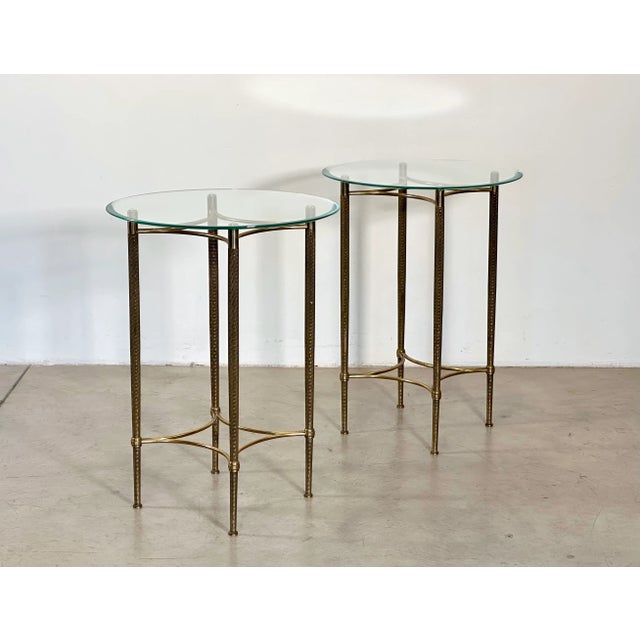 Round Brass and Glass Coffee Tables, 1960s, Set of 2 For Sale - Image 3 of 13