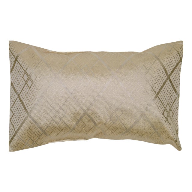The Champagne Hishi Lattice Cushion by Renaras For Sale