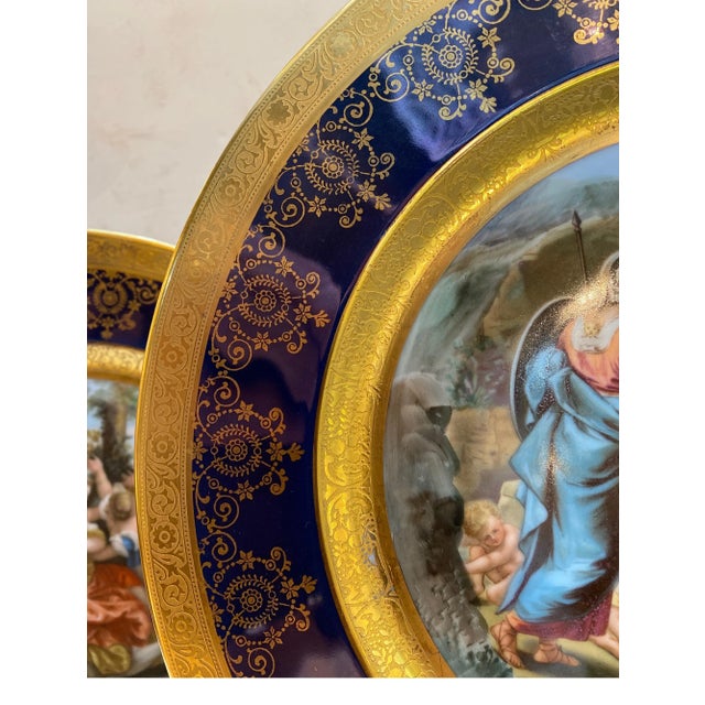 Porcelain Allegorical Scene Plates - Set of 12 For Sale - Image 9 of 13