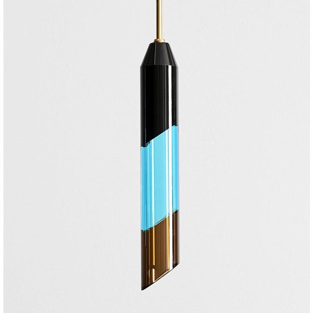 Colorful Crystal Pendant Lamp Hand-Sculpted Crystal from Reflections Copenhagen For Sale - Image 12 of 14