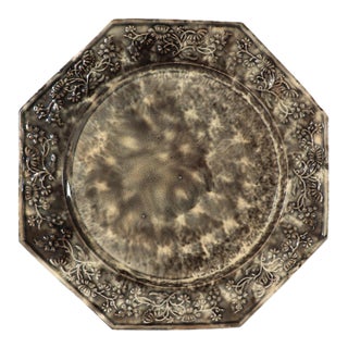 Whieldon-Type Creamware Gray Tortoiseshell Octagonal Plate, 18th Century For Sale