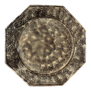 Whieldon-Type Creamware Gray Tortoiseshell Octagonal Plate, 18th Century