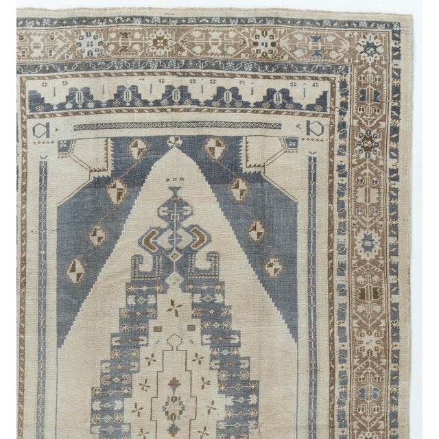 Vintage Circa 1940 Subdued Turkish Oushak Hand Woven Wool Rug 4ft 9in X 8ft 4in For Sale In New York - Image 6 of 8