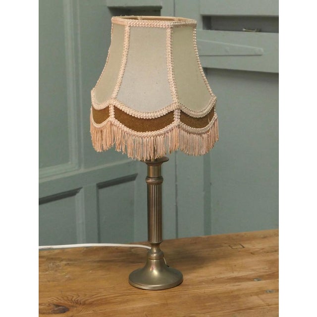 Art Deco Brass Column Bedside Lamps, 1930, Set of 2 For Sale - Image 6 of 8