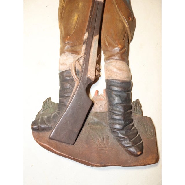 Vintage Hand Carved Painted Wood Revolutionary War Military Wall Sculpture For Sale In New York - Image 6 of 10
