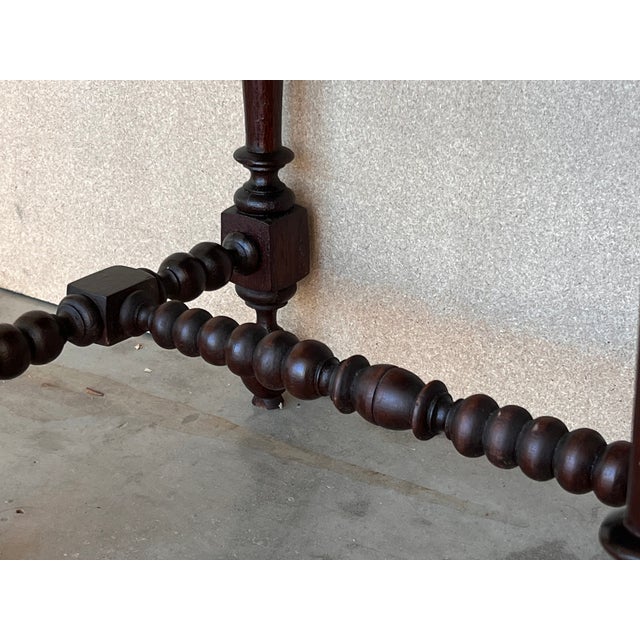 French Nightstands in Solid Carved Oak With Turned Columns, Set of 2 For Sale - Image 12 of 12