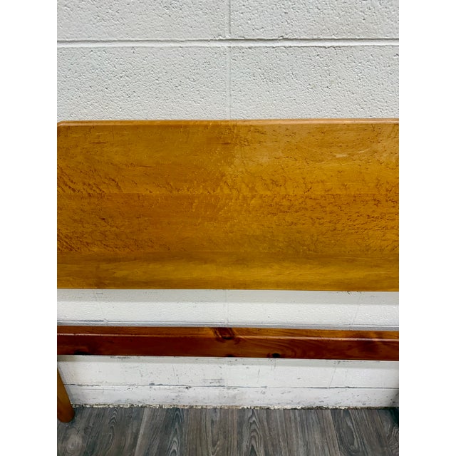 Antique Full Size American Sheraton Style Maple Pencil Post Headboard For Sale - Image 10 of 14