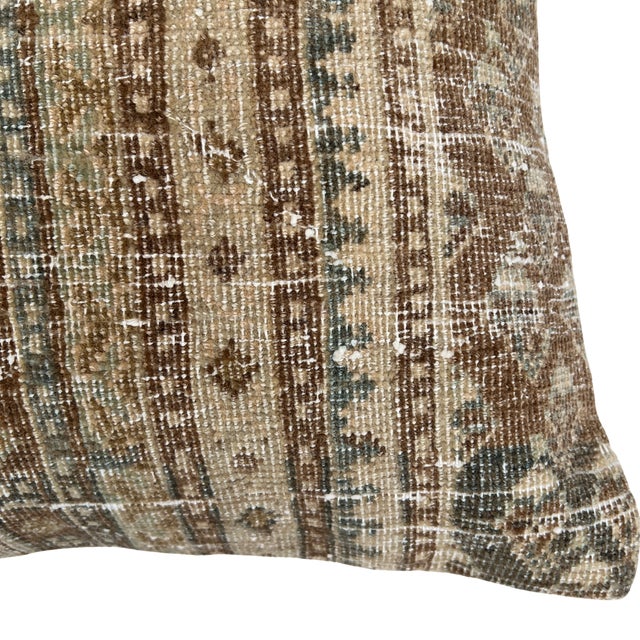Mid 20th Century Vintage Turkish Rug Pillow For Sale - Image 5 of 6