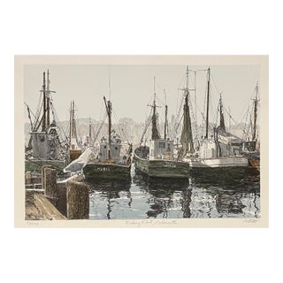 John Collette Fishing Fleet Gloucester Lithograph For Sale