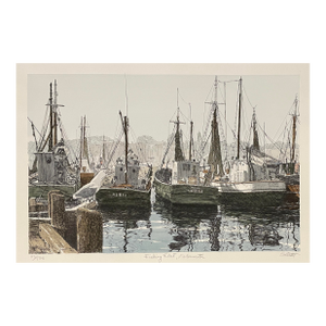 John Collette Fishing Fleet Gloucester Lithograph