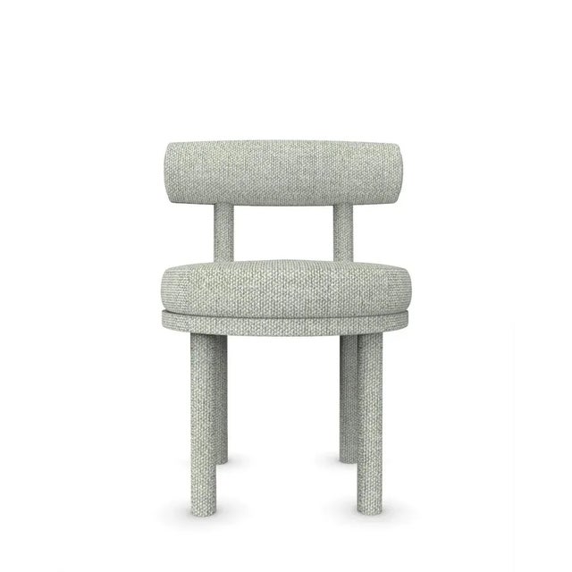 Wood Moca Chair in Safire 06 Fabric by Studio Rig for Collector For Sale - Image 7 of 7