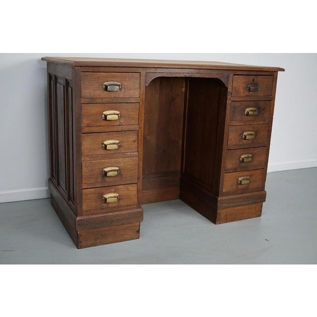 French Oak Shop Counter / Desk or Kitchen Island, 1950s For Sale - Image 6 of 15