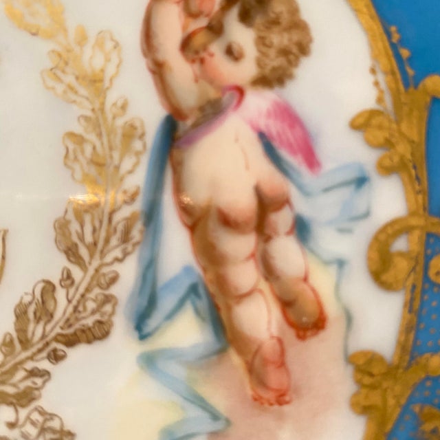Ceramic Antique Sevres Porcelain Chateau Des Tuileries Plate From the Royal Service of King Louis Philippe For Sale - Image 7 of 10