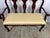 Vintage Queen Anne Style Triple-Back Walnut Settee With Stripe Satin Cushion For Sale - Image 10 of 12