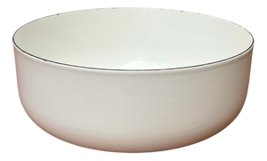 Mid-Century Modern White Enamel Bowl by Kaj Franck for Finel, Finland, 1960s