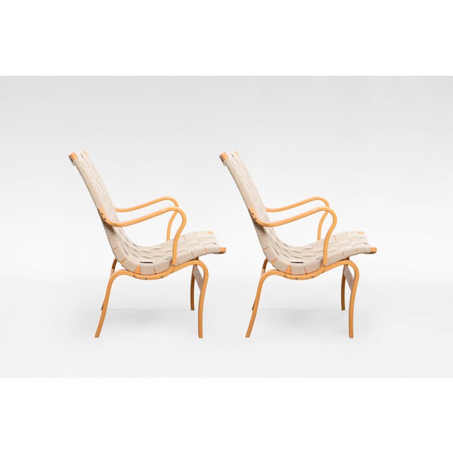 Vintage Eva Lounge Chairs by Bruno Mathsson for Firma Karl Mathsson, 1960s, Set of 2 For Sale - Image 3 of 8