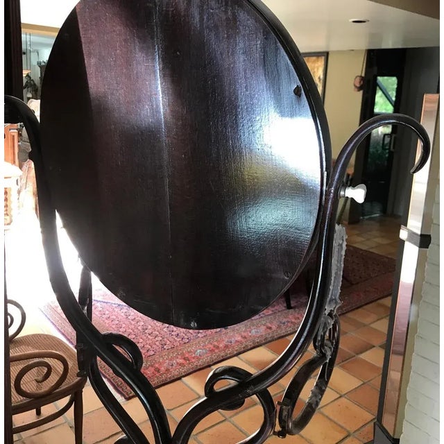 Black Bentwood Vanity Mirror Nr 1 attributed to Michael Thonet for Thonet, 1904 For Sale - Image 8 of 11