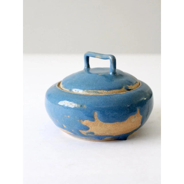 Contemporary Vintage Studio Pottery Bowl With Lid For Sale - Image 3 of 10