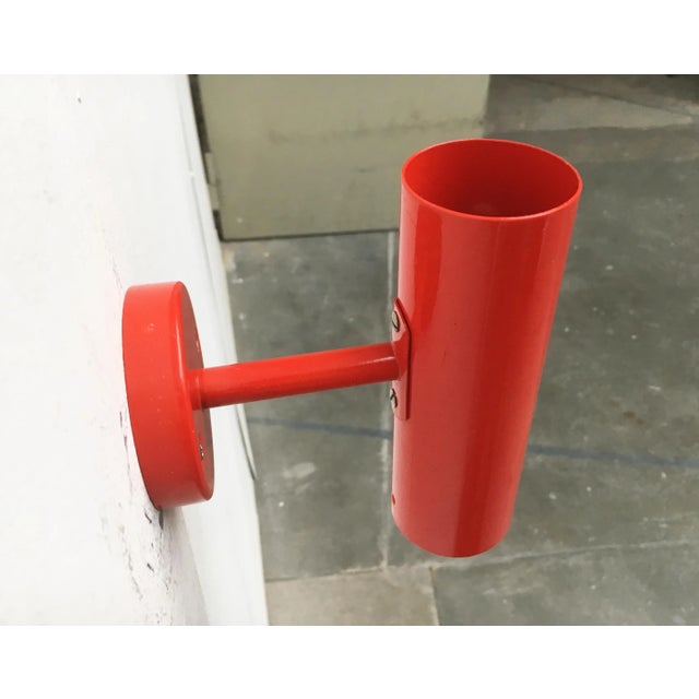 Mid-Century Modern Minimalist Red Wall Lamps, Set of 2 For Sale - Image 6 of 18