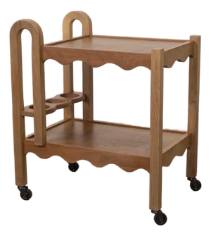 Panoplie Scalloped Bar Cart, Walnut