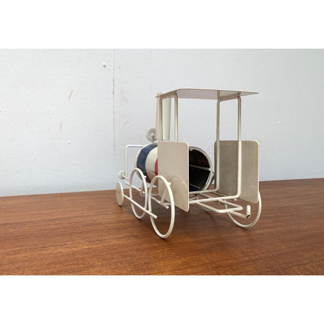 Blue Vintage French Flag Tin Locomotive Figurine For Sale - Image 8 of 18