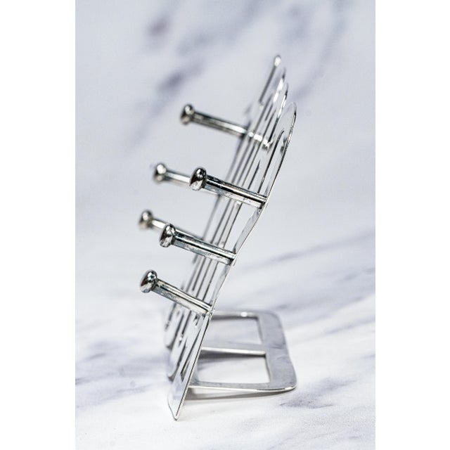 Metal Rare Tiffany & Co. Antique Sterling Silver 1902 Year Cut Out Fountain Pen Rest Stand Desk For Sale - Image 7 of 11