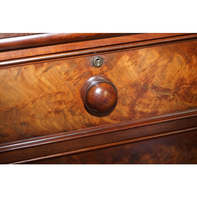 Antique Victorian Flamed Mahogany Two Over Four Chest of Drawers For Sale - Image 9 of 18