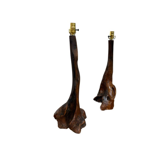 The Mid-Century Modern Drift Wood Table Lamps are a set of 2 large 30" lamps that exude a marine-inspired pattern with a...