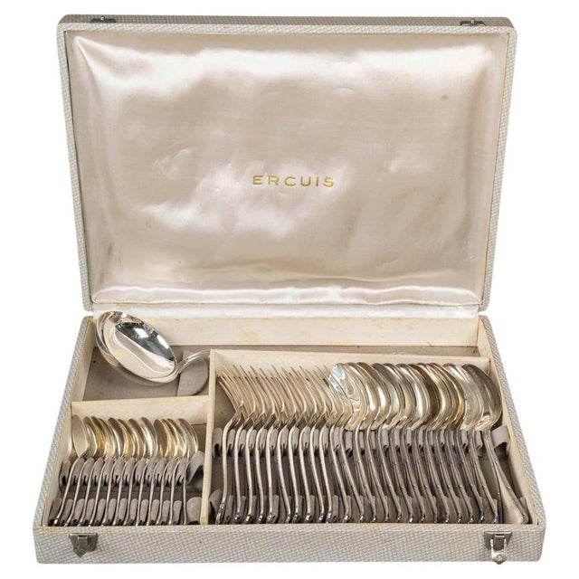 Cutlery Service in Silver Plating from Ercuis, Set of 49 For Sale - Image 14 of 14