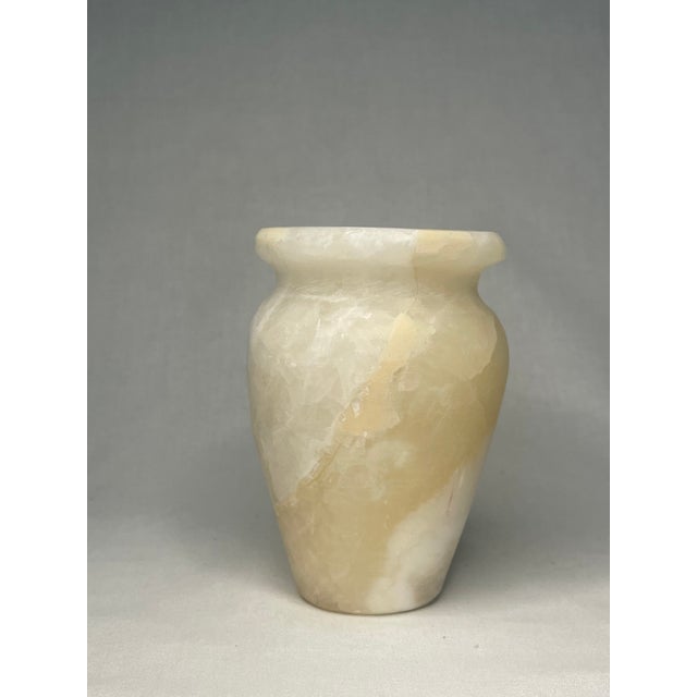 Neoclassical Alabaster Off-White Small Vase For Sale - Image 4 of 12
