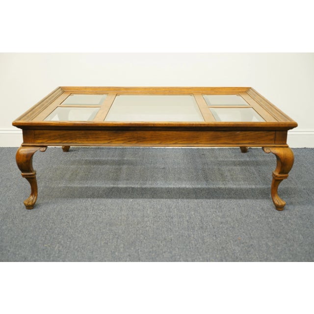 Drexel Furniture Chatham Oak Collection Country French 50x40" Accent Coffee Table W. Glass Top 196-109-3 For Sale In Kansas City - Image 6 of 11