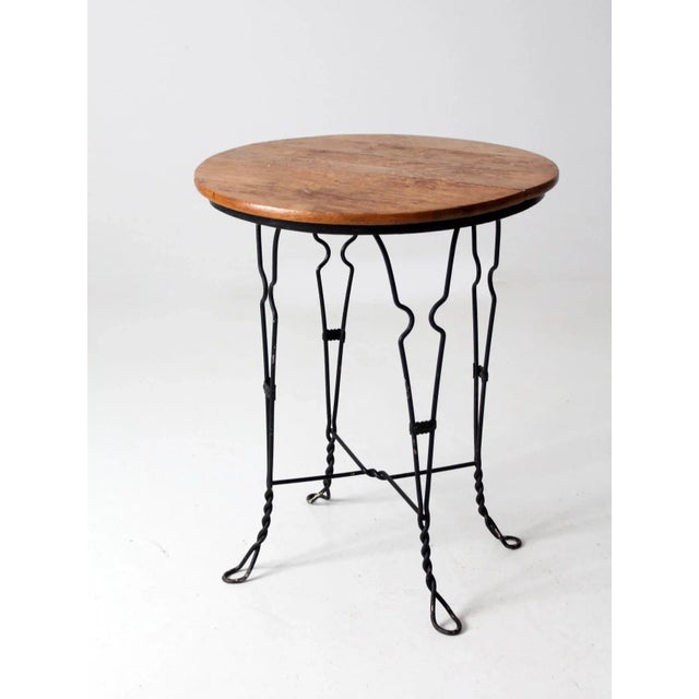 Antique Ice Cream Parlor Table and Chairs Set of 3 For Sale - Image 11 of 13