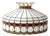 Vintage Tiffany-Style Stained Glass Hanging Light Shade For Sale